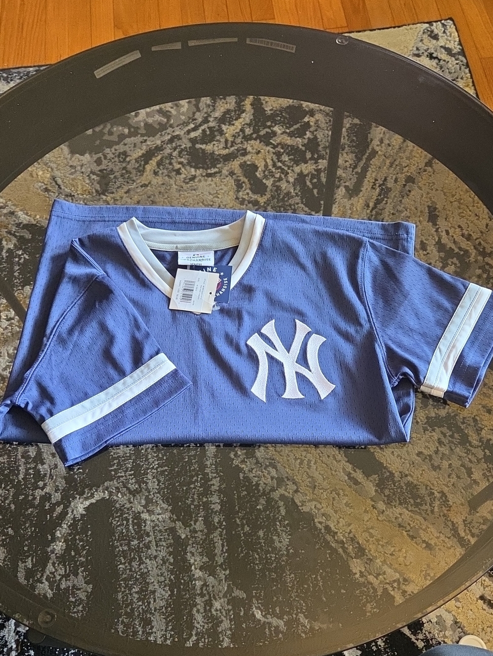 New Era Kids Blue & White New York Yankees Jersey Tee